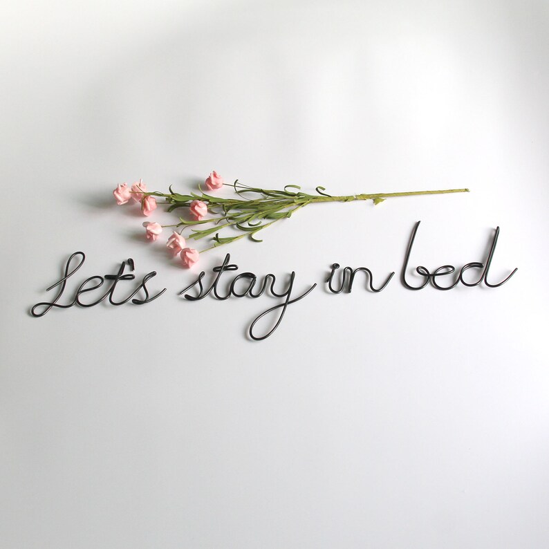 Let's stay in bed sign wire word wall art wire sign Etsy