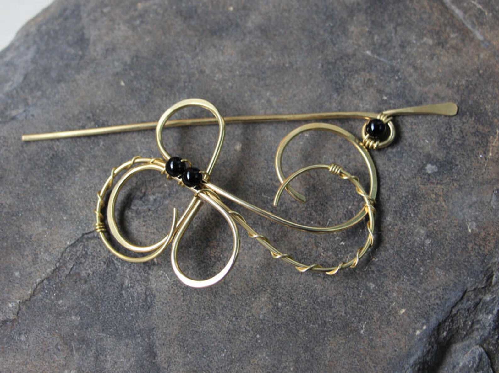 Spiral Hair Barrette Gold Hair Accessories for Women Brass Etsy