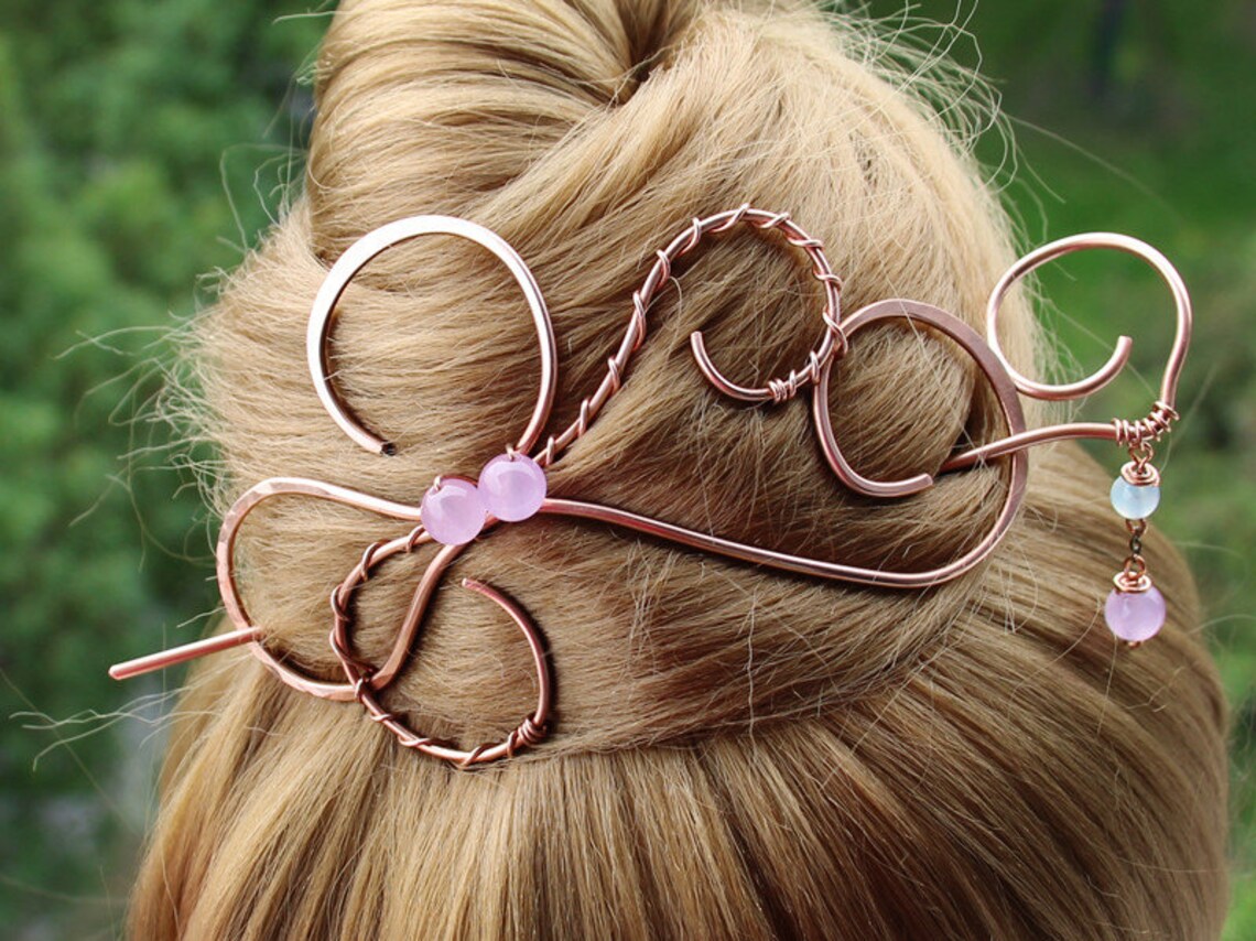 Very Large Hair Barrette for Thick Hair Copper Hair Pin Hair Etsy