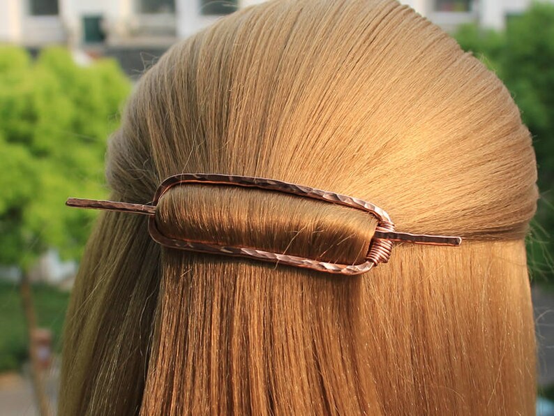 Rectangle Hair Barrette Metal Hair Clip Hair Pin Stick Etsy UK