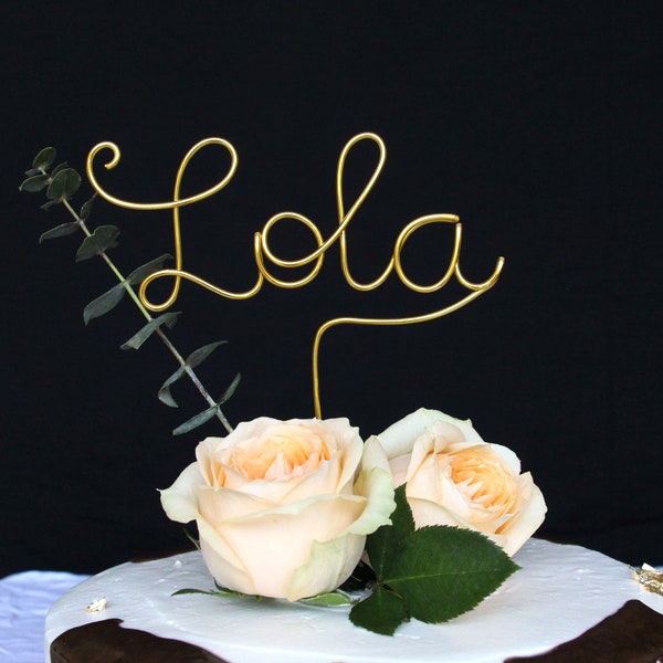 Nome Cake Topper, Topper torta di compleanno, Topper torta personalizzata, Topper torta nome personalizzato, Topper torta filo, Topper torta Baby Shower