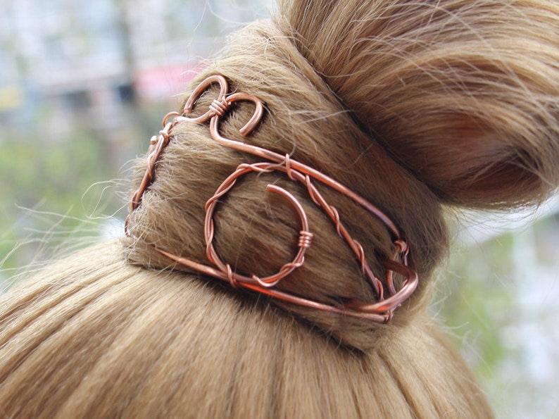 Rose Gold Bun Holder Hair Fork Unique Bun Pin Bun Ring Bun Etsy
