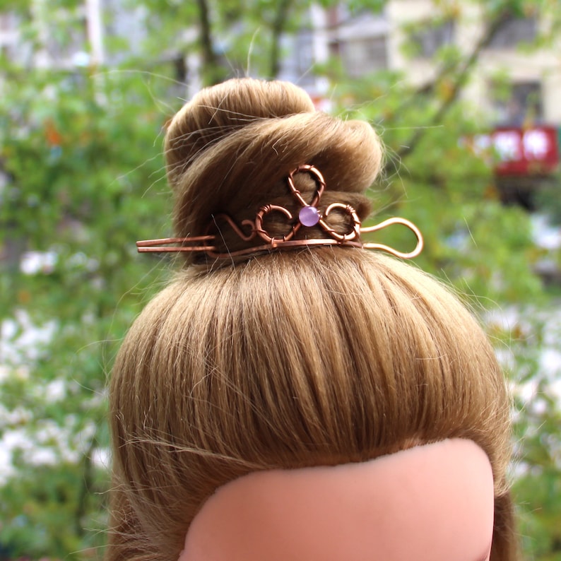 Copper Hair Jewelry Hair Bun Cage for Women Hair Top Knot Cage Etsy