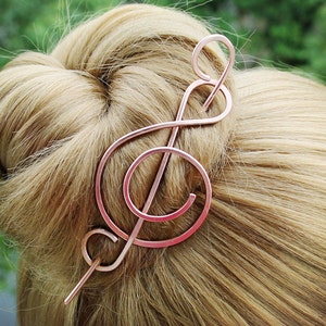 Music Hair Clip, Treble Clef Hair Pin, Hair Clip for Girls, Hair Barrette Stick, Metal Hair Slide, Music Shawl Pin, Musician Gifts for Women