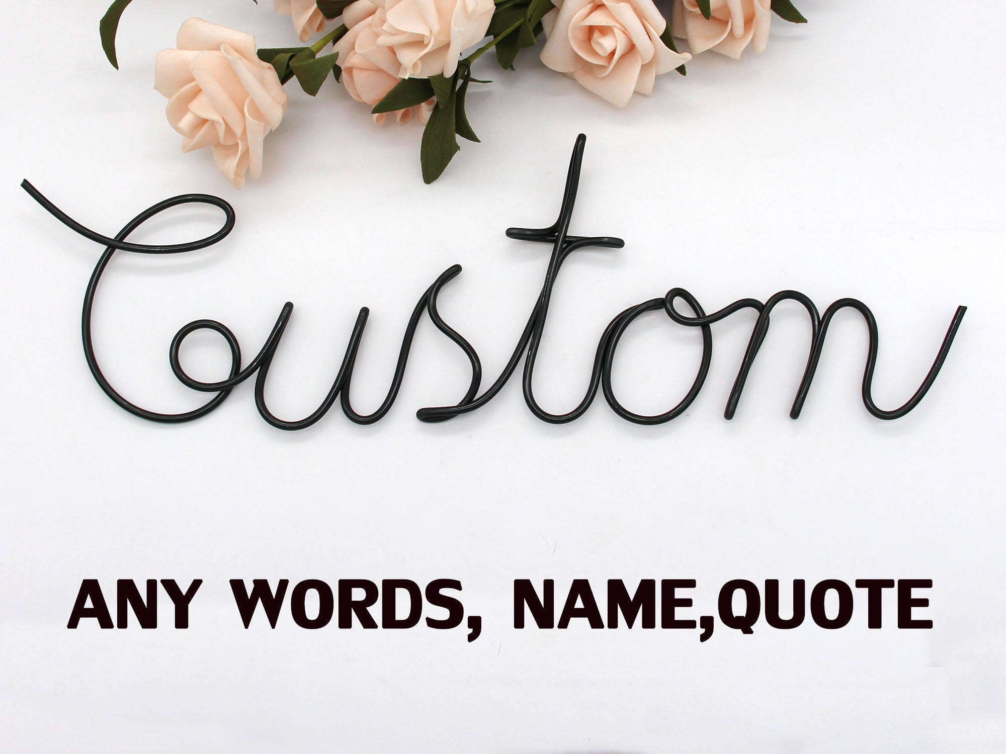 Wire Words Any Word Quote Name Wire Wall Art Wall Sign Etsy