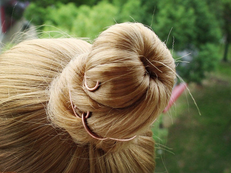 Bun Pin Rose Gold Hair Pin Bun Holder Bun Cuff Bun Ring Hair Etsy