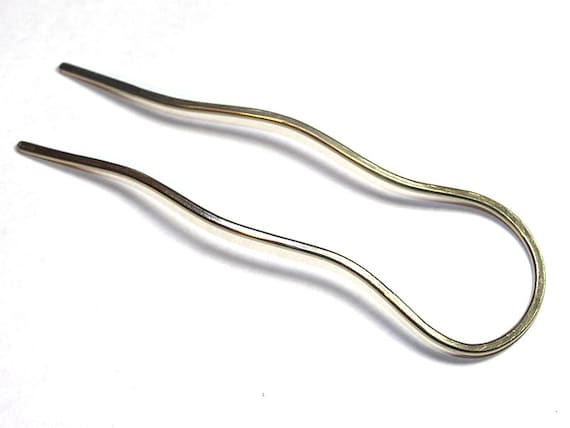 Metal Hair Pin, French Hair Pin for Twist Chignon Bun, Minimalist Mini Hair Fork, Mom Gift, Horseshoe Pin, U Pin. Bun Holder Hair Jewelry.