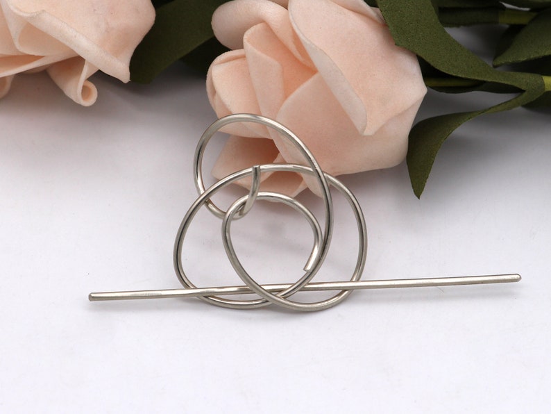 Tiny Hair Clip voor fijn of dun haar, Rose Hair Clip, Flower Hair Clip, Koper Messing Zilver Haarspeldje voor vrouwen, Cadeau voor haar afbeelding 4