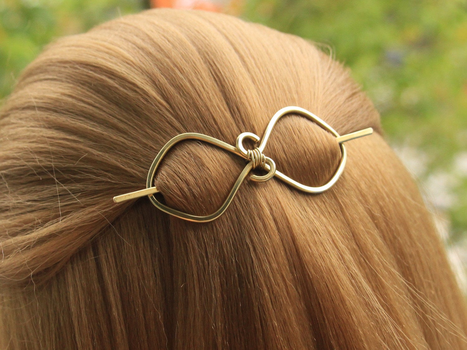 Gold Hair Clip With Hair Stick Brass Hair Pin Metal Hair Etsy