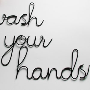 Wire Words, Wash Your Hands Sign, Wire Wall Art, Bathroom Decor Sign, Wire Wall Words, Wire Word Art, Wire Sign, Wall Hanging, Home Decor