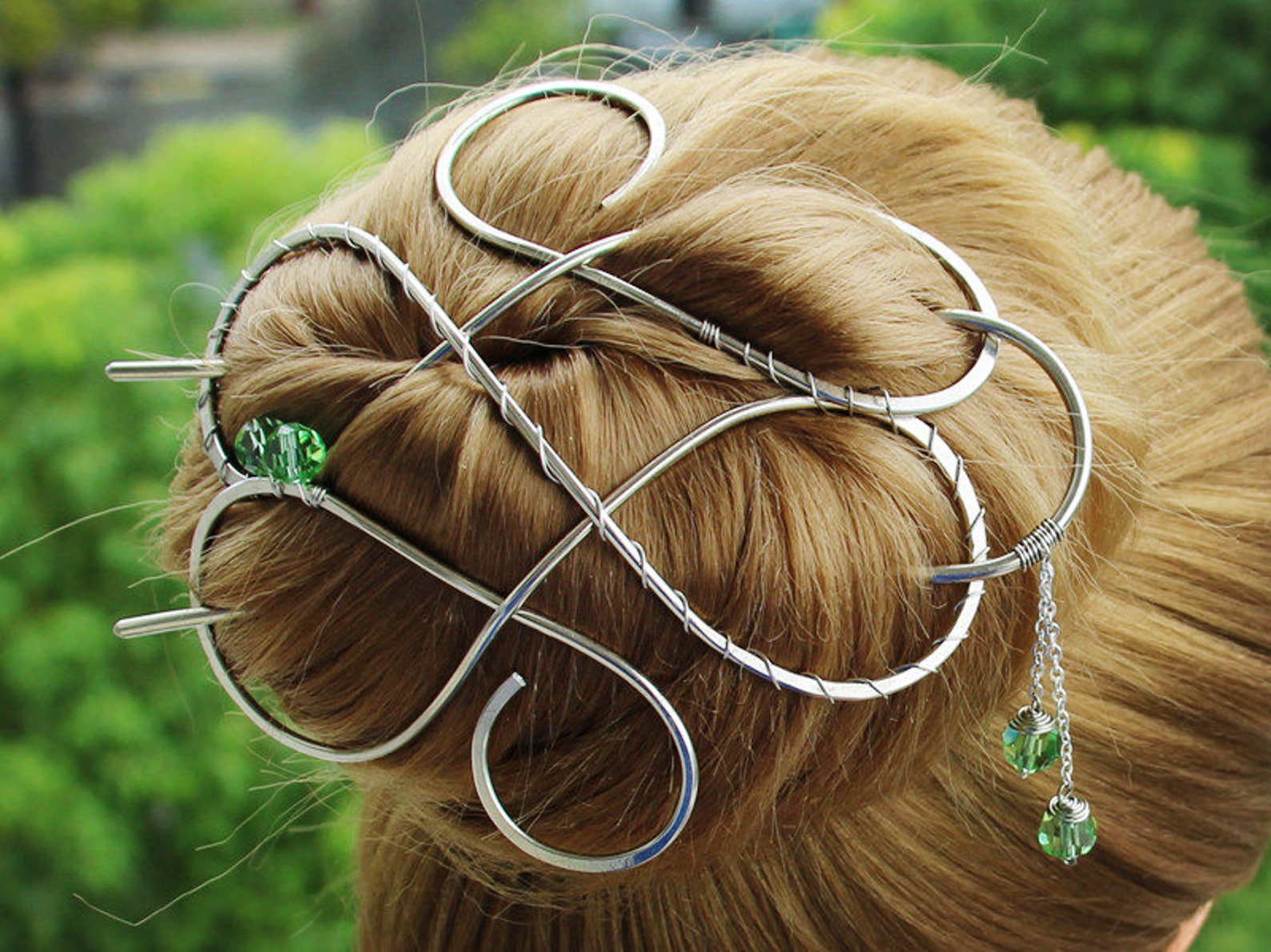 Metal Hair Accessories Hair Bun Cover With U Hair Fork Large Etsy
