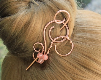 Metal Hair Clip for Women, Unique Copper Hair Barrette Hair Slide, Copper Jewelry Hair Accessories for Women Gift for Her Womens Accessories