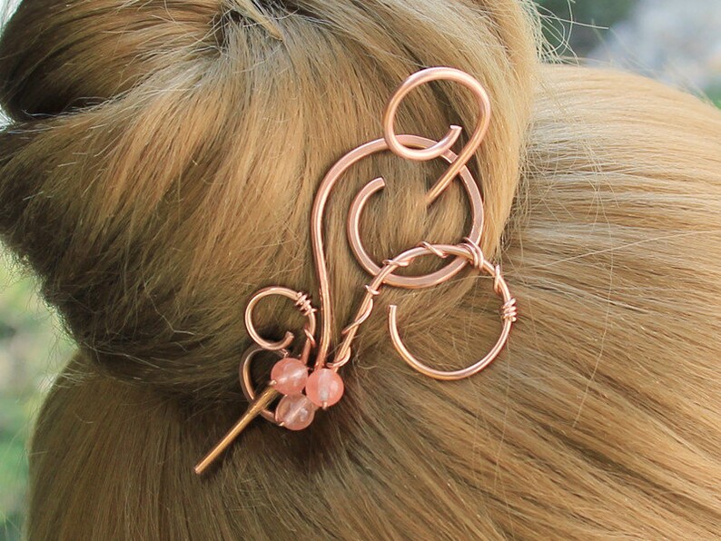 Metal Hair Clip for Women, Unique Copper Hair Barrette Hair Slide, Copper Jewelry Hair Accessories for Women Gift for Her Womens Accessories image 1