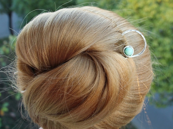Silver Hair Fork Hair Bun Holder Bun Pin Hair Stick Clip Etsy