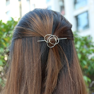 Petite pince à cheveux pour cheveux fins ou fins, pince à cheveux rose, pince à cheveux fleur, barrette de cheveux en laiton argenté pour femmes, cadeau pour elle image 7