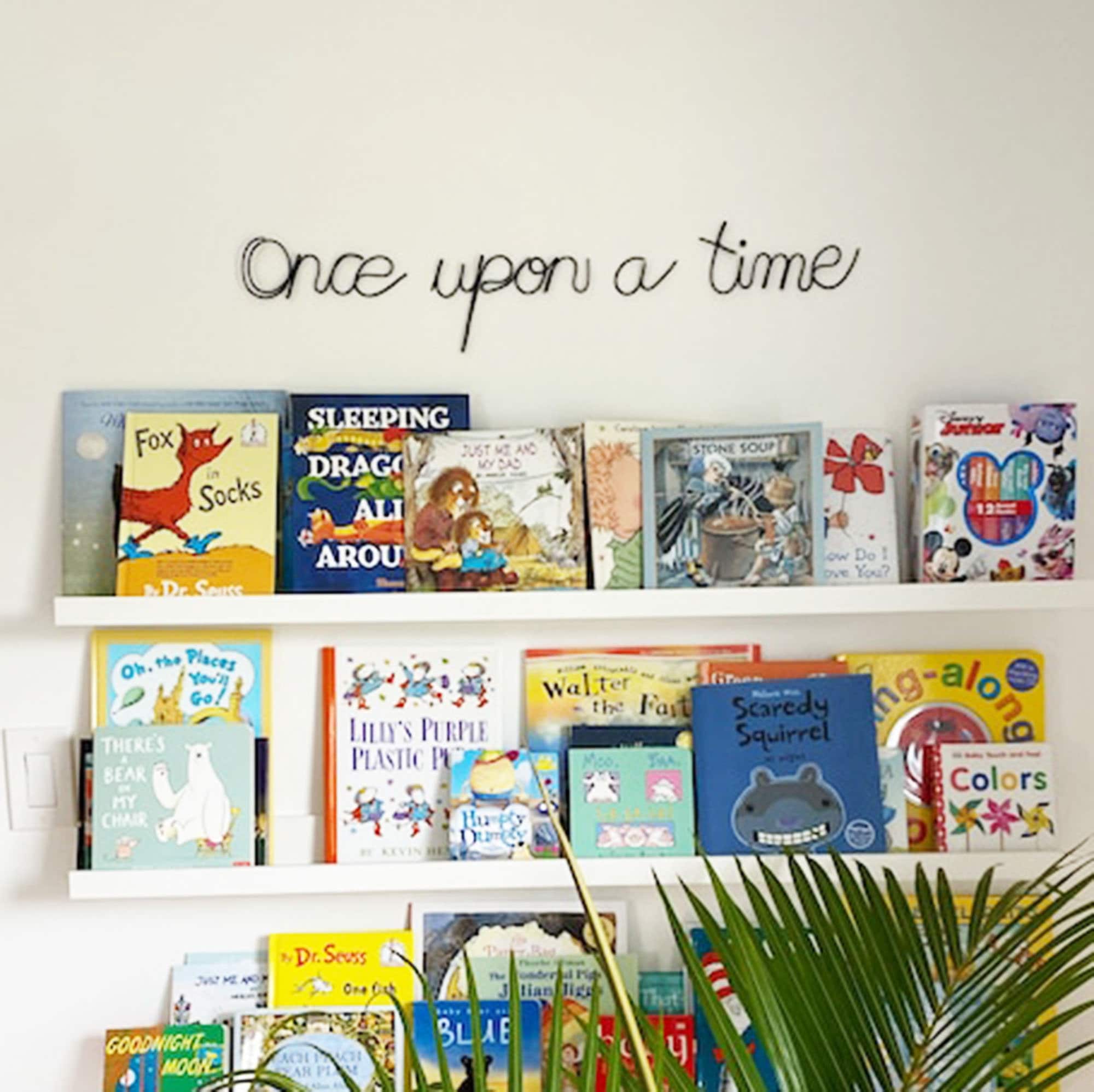 Once upon a time sign nursery wall decor black read sign etsy