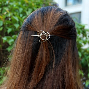 Tiny Hair Clip voor fijn of dun haar, Rose Hair Clip, Flower Hair Clip, Koper Messing Zilver Haarspeldje voor vrouwen, Cadeau voor haar afbeelding 1