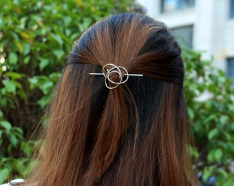 Clip de pelo pequeño para cabello fino o fino, clip de pelo rosa, clip de pelo de flor, barrette de pelo plateado de latón de cobre para las mujeres, regalo para ella