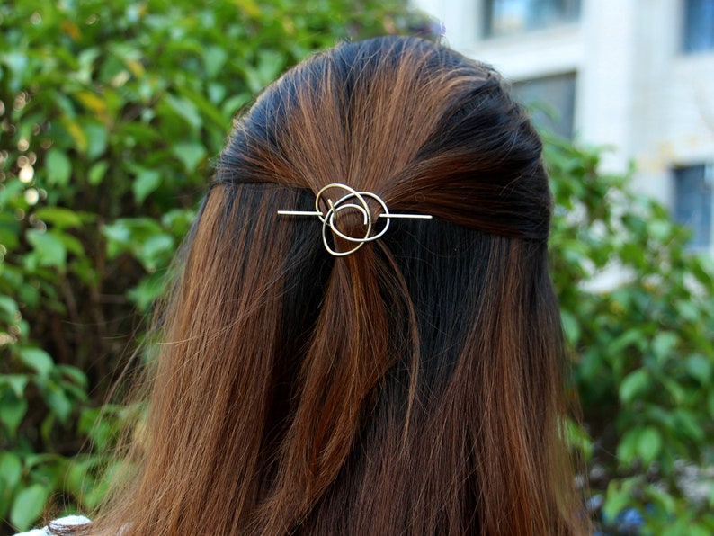 Tiny Hair Clip voor fijn of dun haar, Rose Hair Clip, Flower Hair Clip, Koper Messing Zilver Haarspeldje voor vrouwen, Cadeau voor haar afbeelding 1