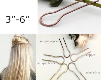Tenedor de metal para el cabello, palillos para el cabello Updo en forma de U, soporte para moño, horquillas francesas, pinzas para mujeres y niñas, accesorios para peinados gruesos