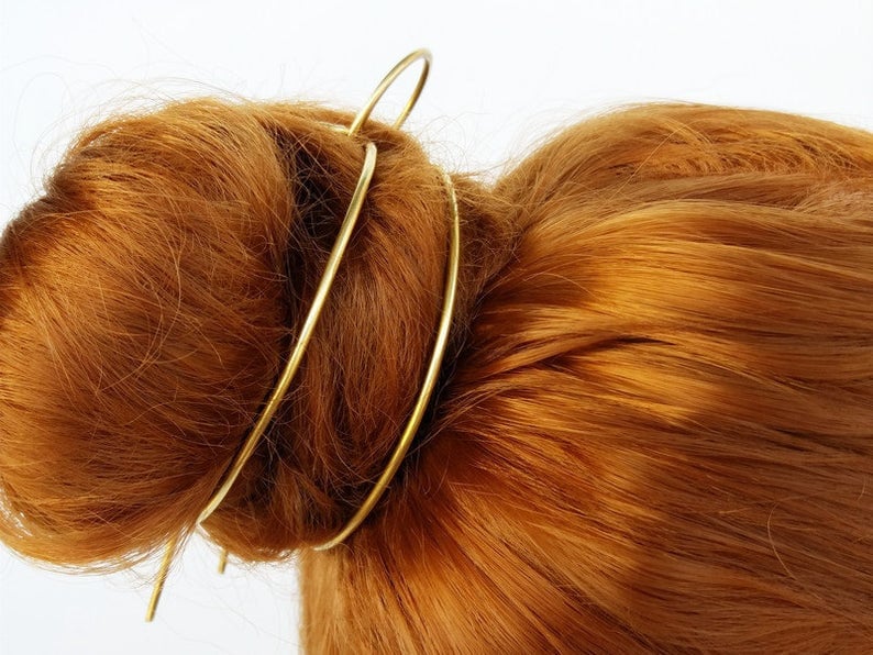 Bun Pin Rose Gold Hair Pin Bun Holder Bun Cuff Bun Ring Hair Etsy