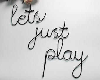 Let's Just Play Sign, Playroom Wall Decor, Playroom Wall Art, Playroom Sign, Kids Room Decor, Girls Nursery Decor, New House Gift, Gift Kid