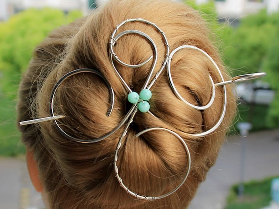 Large Hair Clip For Thick Hair Metal Hair Bun Pin Bun Holder Etsy