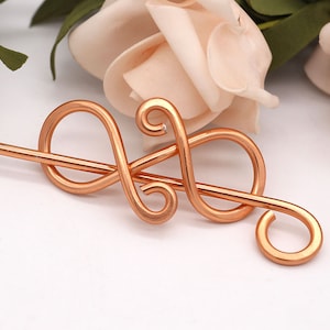 Rose Gold Celtic Shawl Pin, Infinite Scarf Pin, Sweat Pin, Stick Pin, Knitting accessory, Gift for Mom, Gift for Grandma, Gift for Women