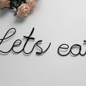 Let&#39;s eat Sign, kitchen Wall Decor, Dining Room Wall Art, Kitchen signs, Bar Sign, Wire Wall Words, Wire Word Art,  Wall Hanging, Home Decor