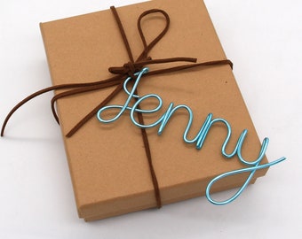 Personalized Gift Tags, Custom Gift Tags, Wire Gift Tags, Stocking Tags, Kids Names Birthday Gifts, Bridesmaid Gifts, Large gift tags
