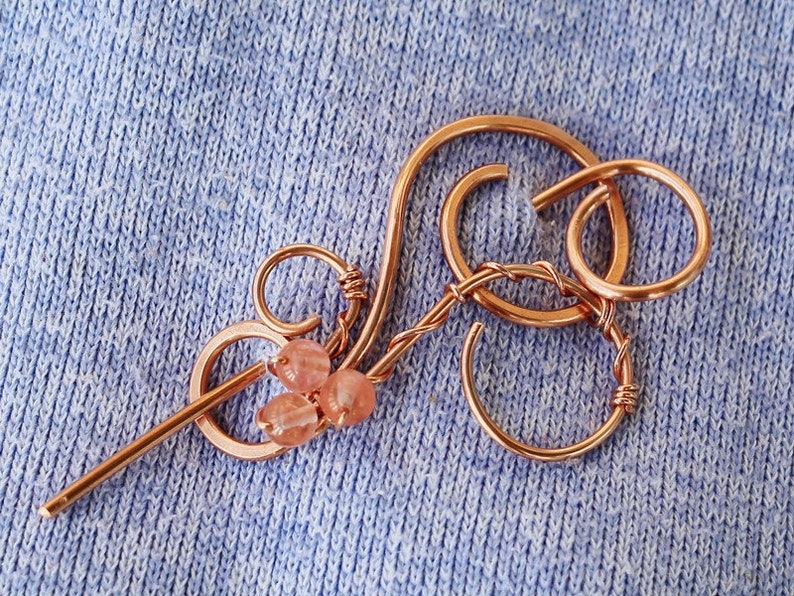 Metal Hair Clip for Women, Unique Copper Hair Barrette Hair Slide, Copper Jewelry Hair Accessories for Women Gift for Her Womens Accessories image 4