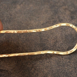 Gold Hair Fork, Brass Hair Pin, U Shape Brass Hair Fork, Textured Bun Holder Hair Stick, Minimalist Hair Pick Metal Hair Clip Hair Jewelry