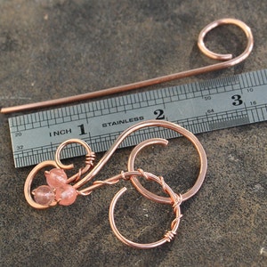 Metal Hair Clip for Women, Unique Copper Hair Barrette Hair Slide, Copper Jewelry Hair Accessories for Women Gift for Her Womens Accessories image 3