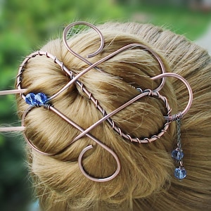 Celtic Hair clip Hair Fork, Bun Holder Large Hair Slide, Metal Hair Barrette Copper Hair Pin Hair Jewelry Hair Accessories Gift For Women