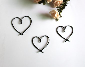 Trio of Wire Hearts, Handmade Wire Hearts, Wire Words, Three Hearts, Wall decor, Metal Hearts, Anniversary gift, Wall sign, Wire Sign
