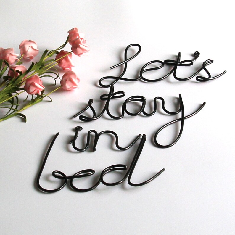 Let's stay in bed sign wire word wall art wire sign Etsy