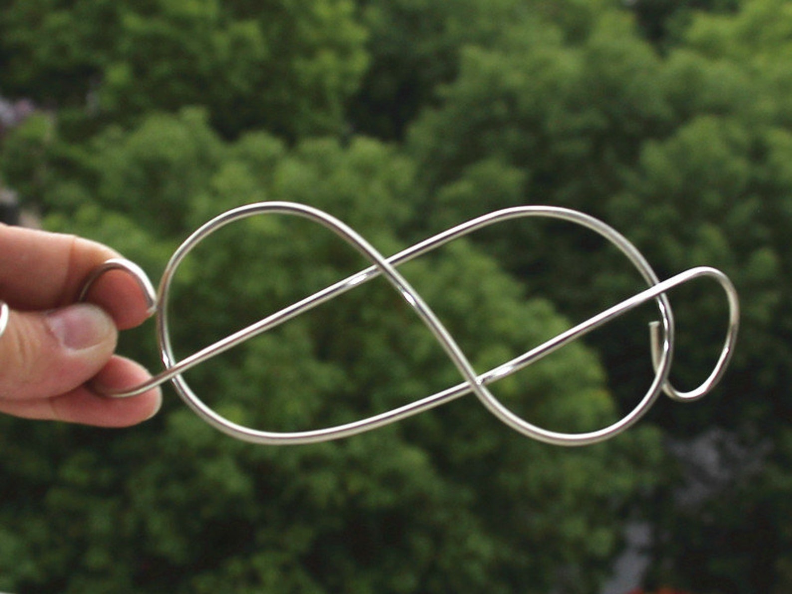 Silver Hair Bun Clip Very Large Hair Slide With Hair Stick Etsy