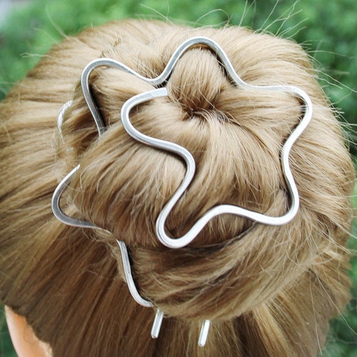 Silver Hair Clip Hair Bun Holder Hair Fork Hammered Hair Pin - Etsy UK Silver Hair Clip Hair Bun Holder Hair Fork Hammered Hair Pin - Etsy UK