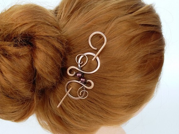 Small Hair Clip Hair Pin Hair Jewelry Copper Hair Stick Etsy
