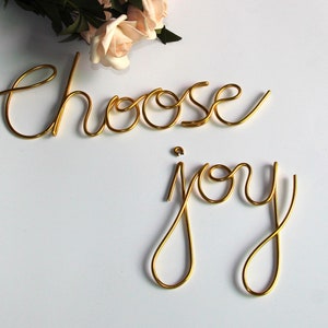 Choose Joy Sign, Wire Word Sign, Wire Words, Wire Wall Words, Word Signs, Custom Wire Word Sign,  Wire Sign, Wire Wall Art, Porch Decor