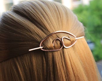 Vikings Copper Hair Barrette, Minimalist Hair Pin, Pinces à cheveux pour filles, Toboggan en métal, Bijoux cheveux Accessoires de cheveux Cadeau de Noël