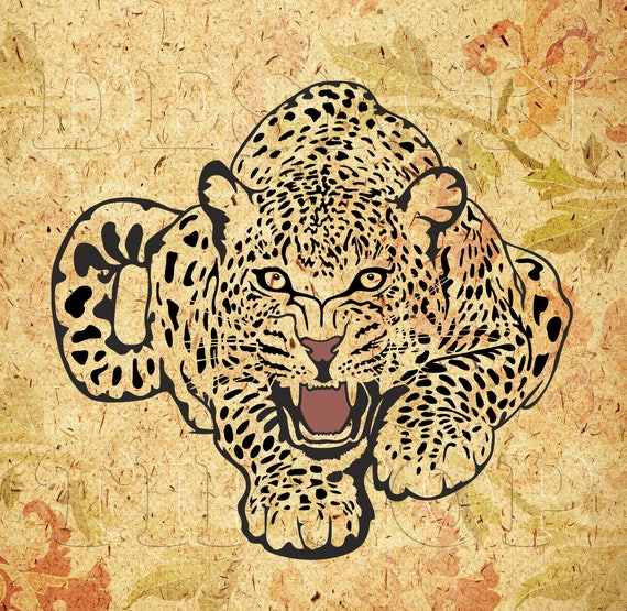 Download Leopard SVG wild animal svg leopard tattoo embroidery | Etsy