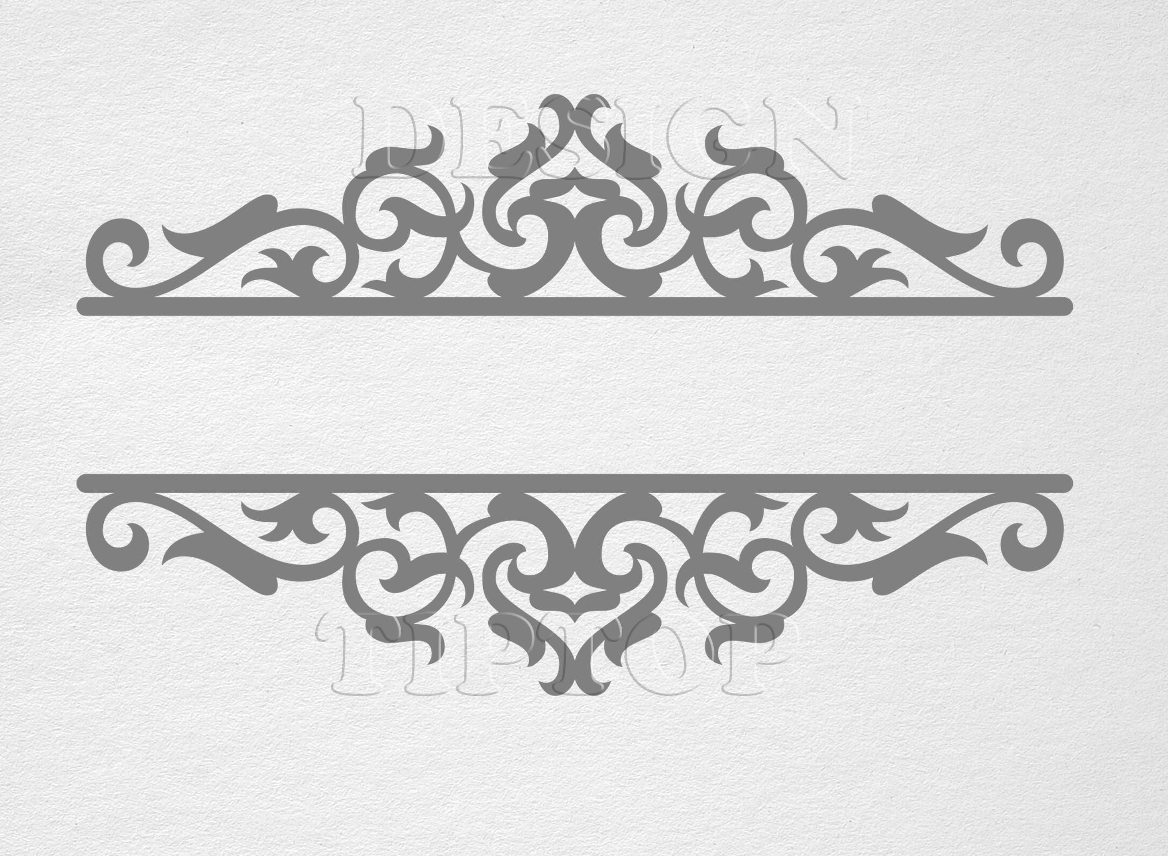 Download Frame SVG split frame svg swirl embroidery design | Etsy