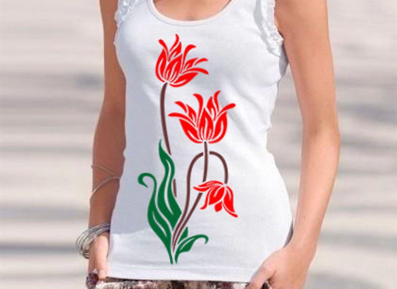 Download Tulip SVG print and cut flower svg dxf files Cricut | Etsy