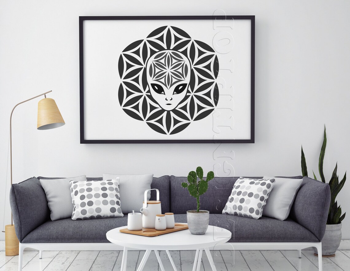 Download Mandala alien SVG mandala wall art alien shirt alien | Etsy