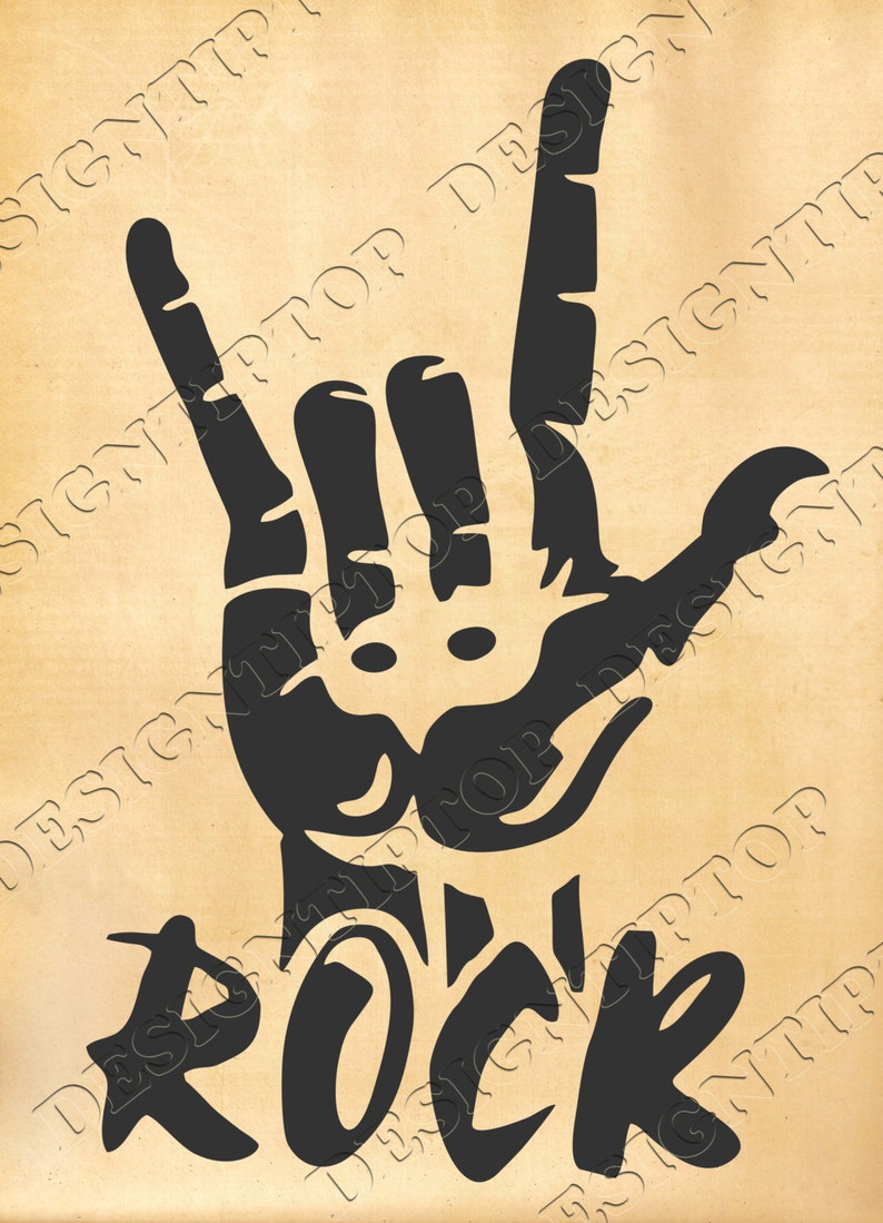 Rock and roll svg Rock digital files Rock cut file sign of | Etsy