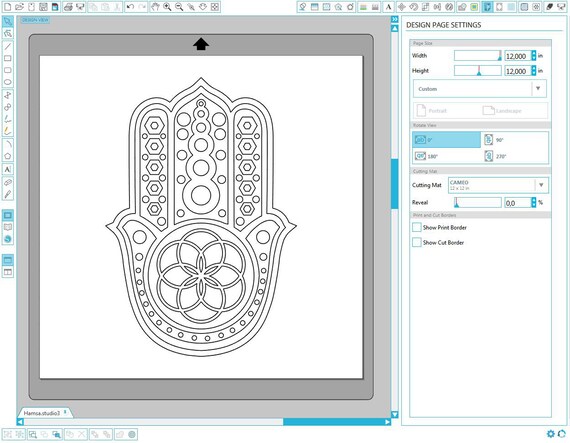 Hamsa Hand Svg Files Hamsa Tattoo Amulet Hamsa Printable Etsy