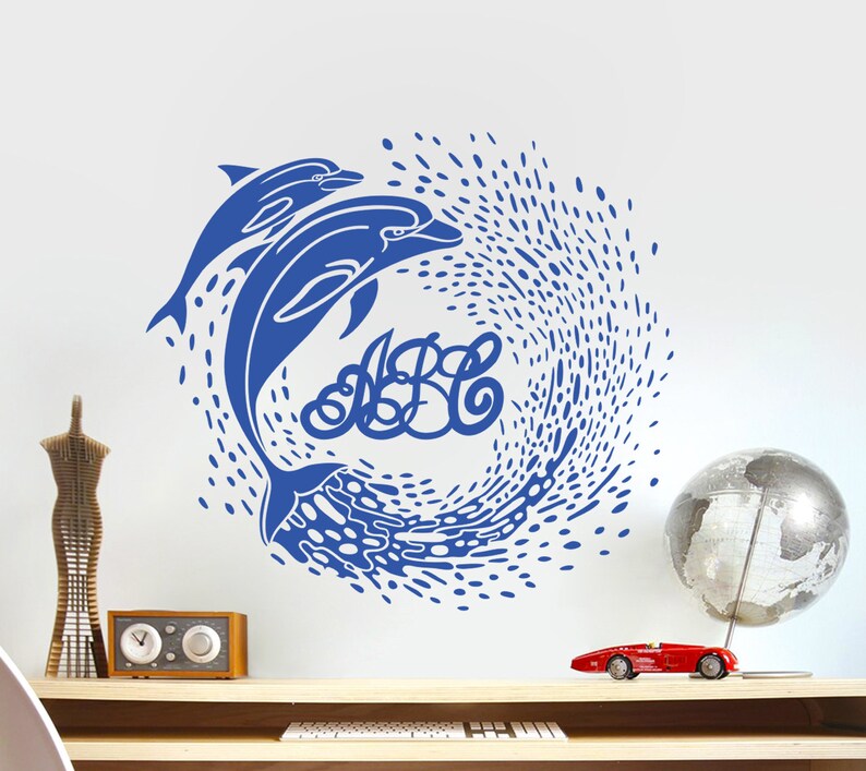 Download Dolphins SVG Dolphins monogram print and cut svg dxf | Etsy