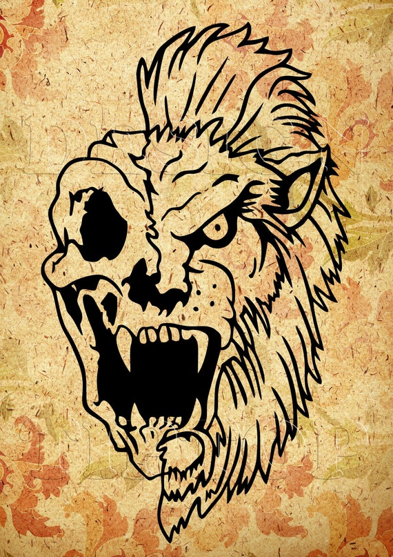 Download Skull animal SVG dxf png AI wild animal tattoo design | Etsy
