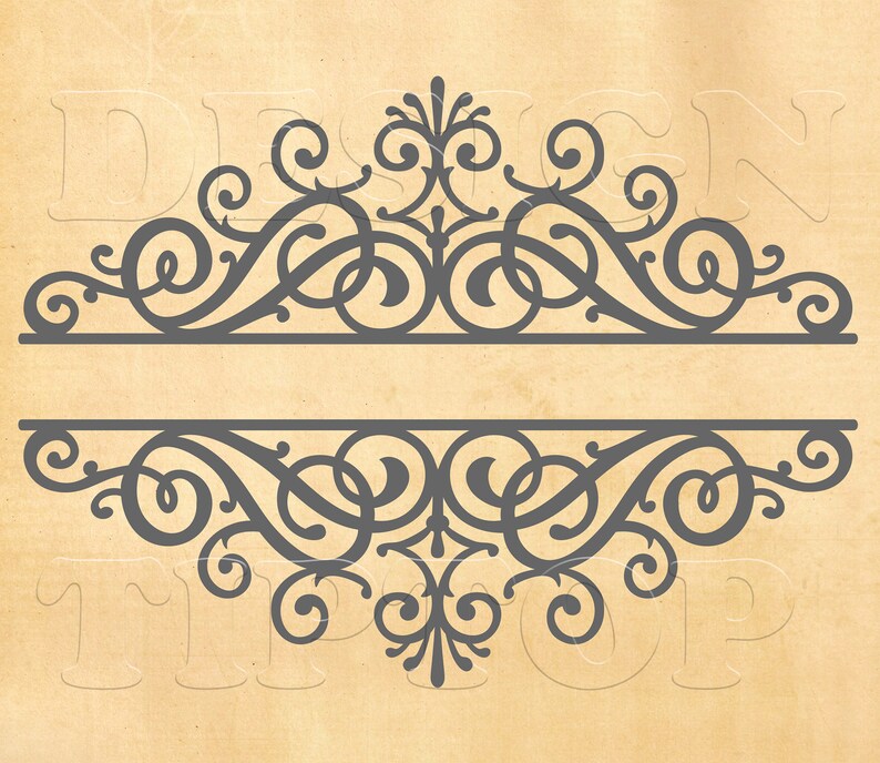 Download Split frame monogram svg swirl monogram laser cut files | Etsy